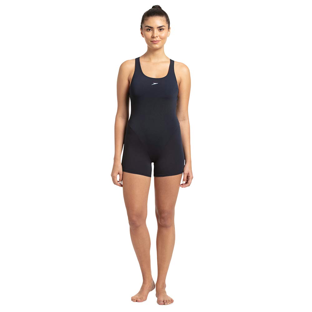 Speedo Myrtle Racerback Legsuit For Women (Size: 42,Color: True Navy/White)