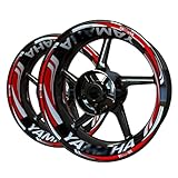 バイクホイールステッカー ヤマハ用 Yzf用 R1用 R3用 R15用 R1m用 R6用 Mt07用 Mt09用 FZ6用 R15用 WR450f用 Hp4ステッカー ホイールリムデカール 反射シール (Color : 10)