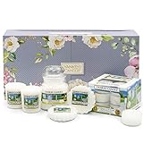 Yankee Candle Gift Set, Clean Cotton, Small Jar Scented Candle, Votives, Wax Melts & Tea Lights, Garden Hideaway Collection