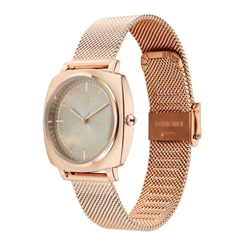 Image of Fastrack Stunners X Quartz Analog with Green Dial Rose Gold Stainless Steel Strap Watch for Girls - 68043WM03