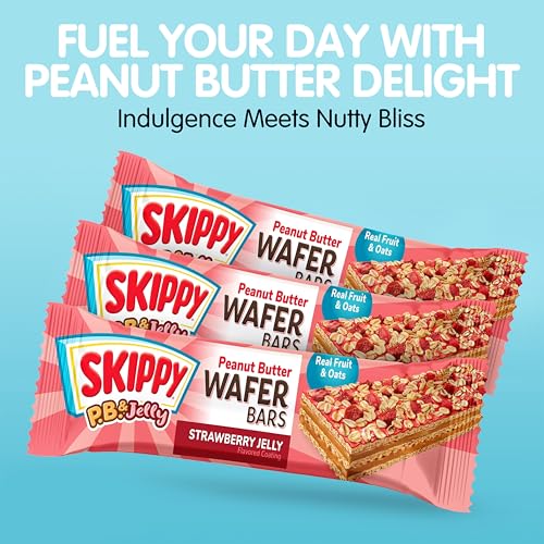 Image of SKIPPY P.B. & Jelly Wafer Bars, Strawberry Jelly Flavor, Real Fruit & Oats, 6 Individually Wrapped Bars (7.8 oz)
