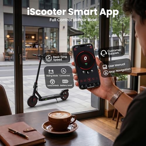 iScooter Electric Scooter, 12 Miles Long Range, 18 Mph Top S...