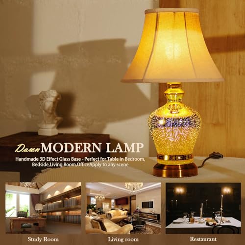 Porseme 3D Effect Glass Table Lamp, Handmade Glass Base, Energy Saving LED Bulb Included, Stylish and Durable, Perfect for Bedroom, Living Room, Office - image 5