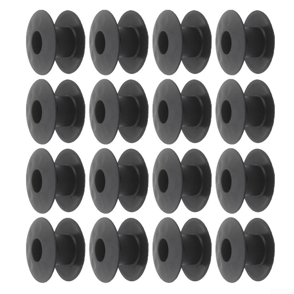 Eawfgtuw 16 cuscinetti di ricambio per biliardino, distanziatori in plastica con diametro interno di 15,8 mm, boccole filettate per parti di riparazione di calcio balilla, nero