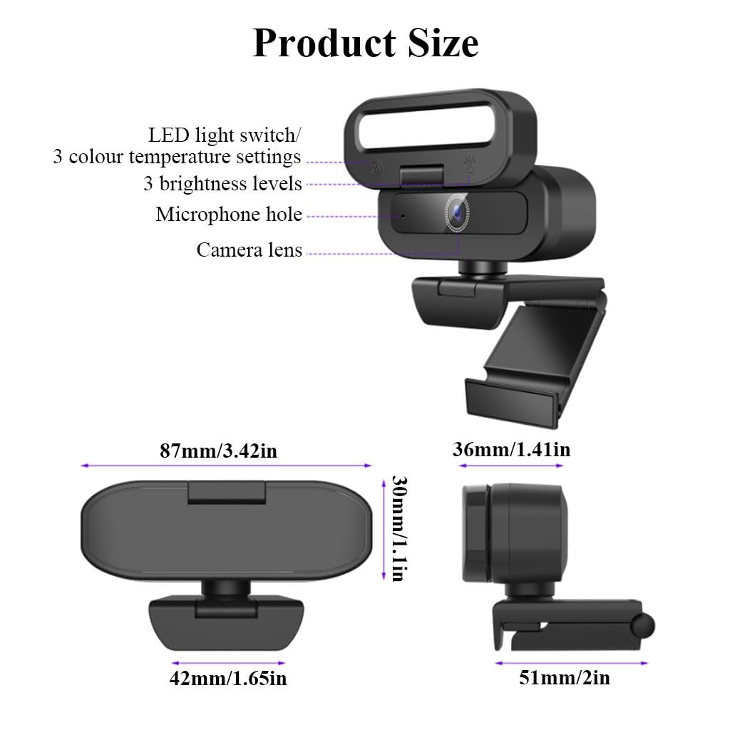 Kamera Internetowa USB Z Mikrofonami Z Redukcją Szumów,Kamera Internetowas HD Do Transmisji Strumieniowej, Autofokus, Kamera USB Typu Plug And Play Do Rozmów Online(4K)