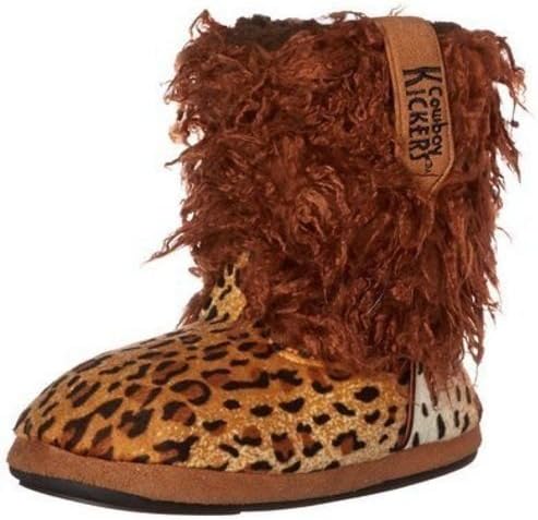 Wooly Cheetah Print Slippers for Women Large Shoe Size 8 to 9 Brown