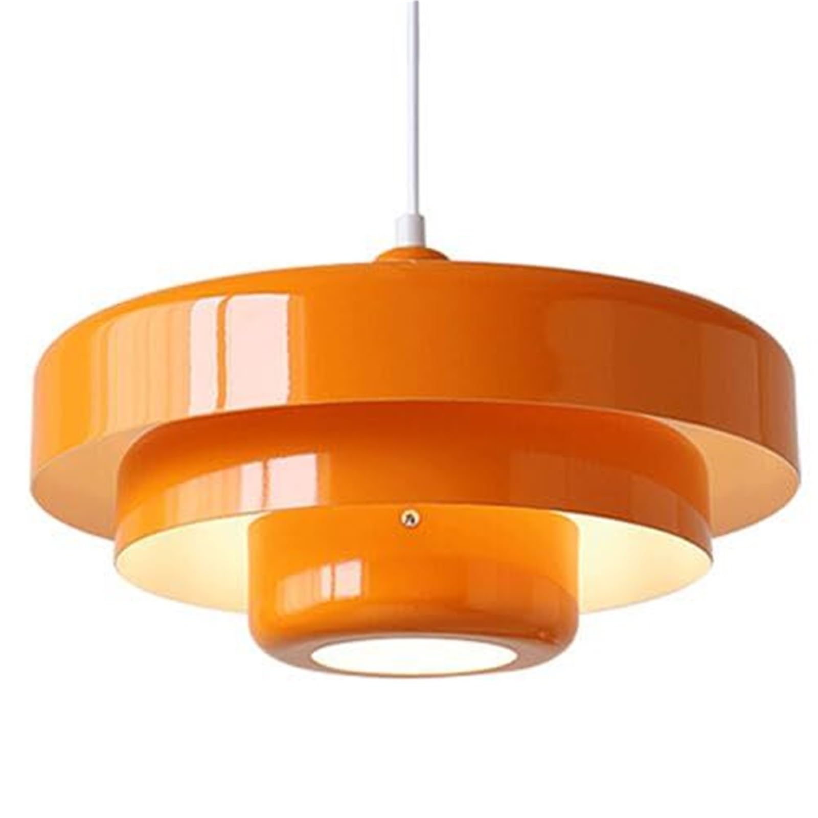KHUKHU Nordic Industrial Style Chandelier, Creative Personality Metal Pendant Light, E26 Base Ceiling Hanging Lamp, Living Room Dining Hall Corridor Decoration Light Fixtures(Orange)