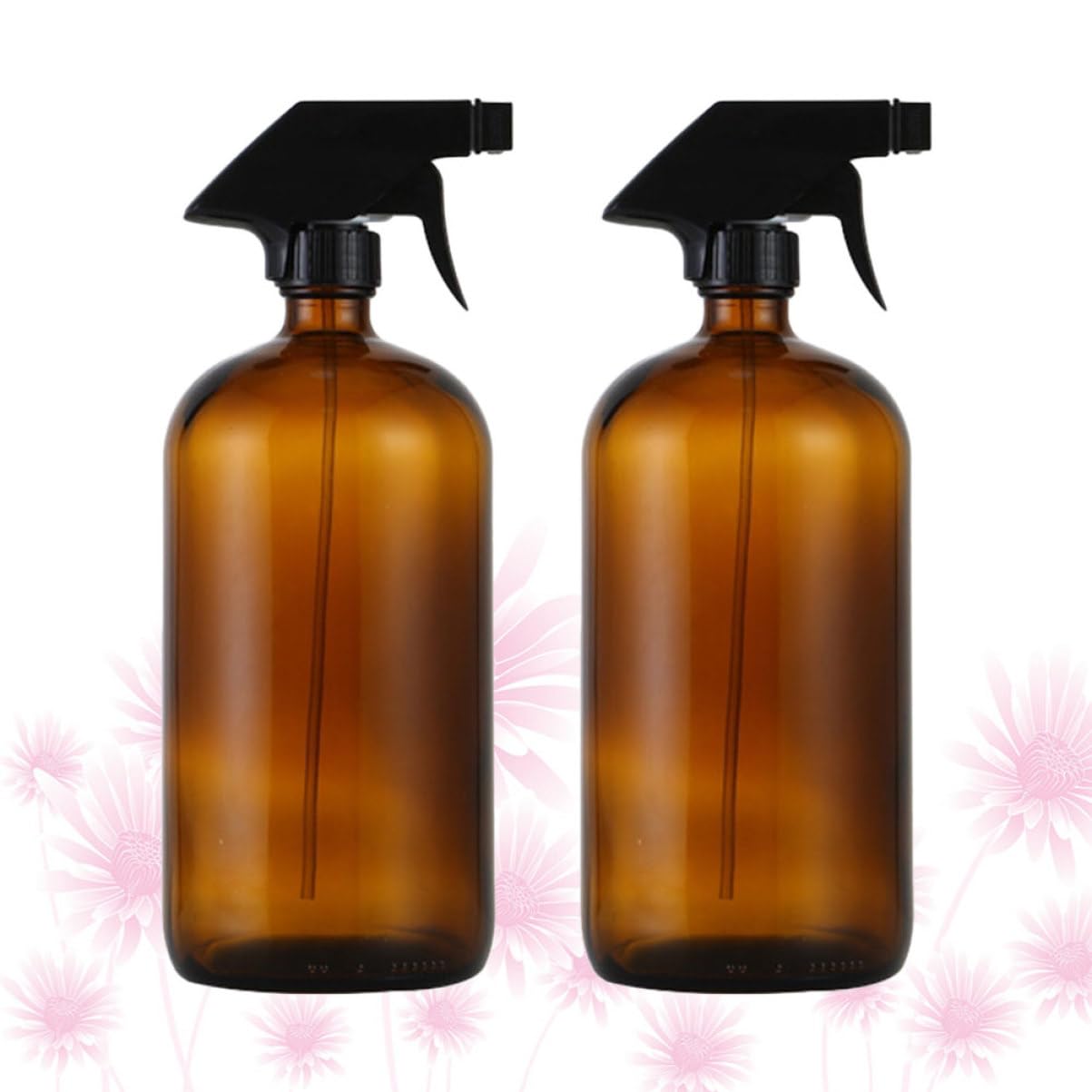 minkissy 2 Stück Braune Glas Sprühflaschen 500ml, Wiederbefüllbar