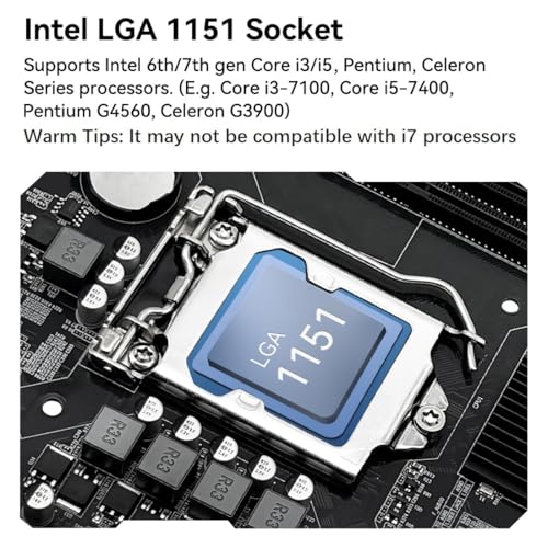 SHANGZHAOYUAN H110 LGA 1151 Motherboard, Gaming Motherboard for Intel 6-9th Gen Core i3/i5 Pentium, Celeron Series Processors, DDR4, PCIe 3.0/2.0, NVME/NGFF M.2, SATA 6Gbps, VAG, HDMI-compatible