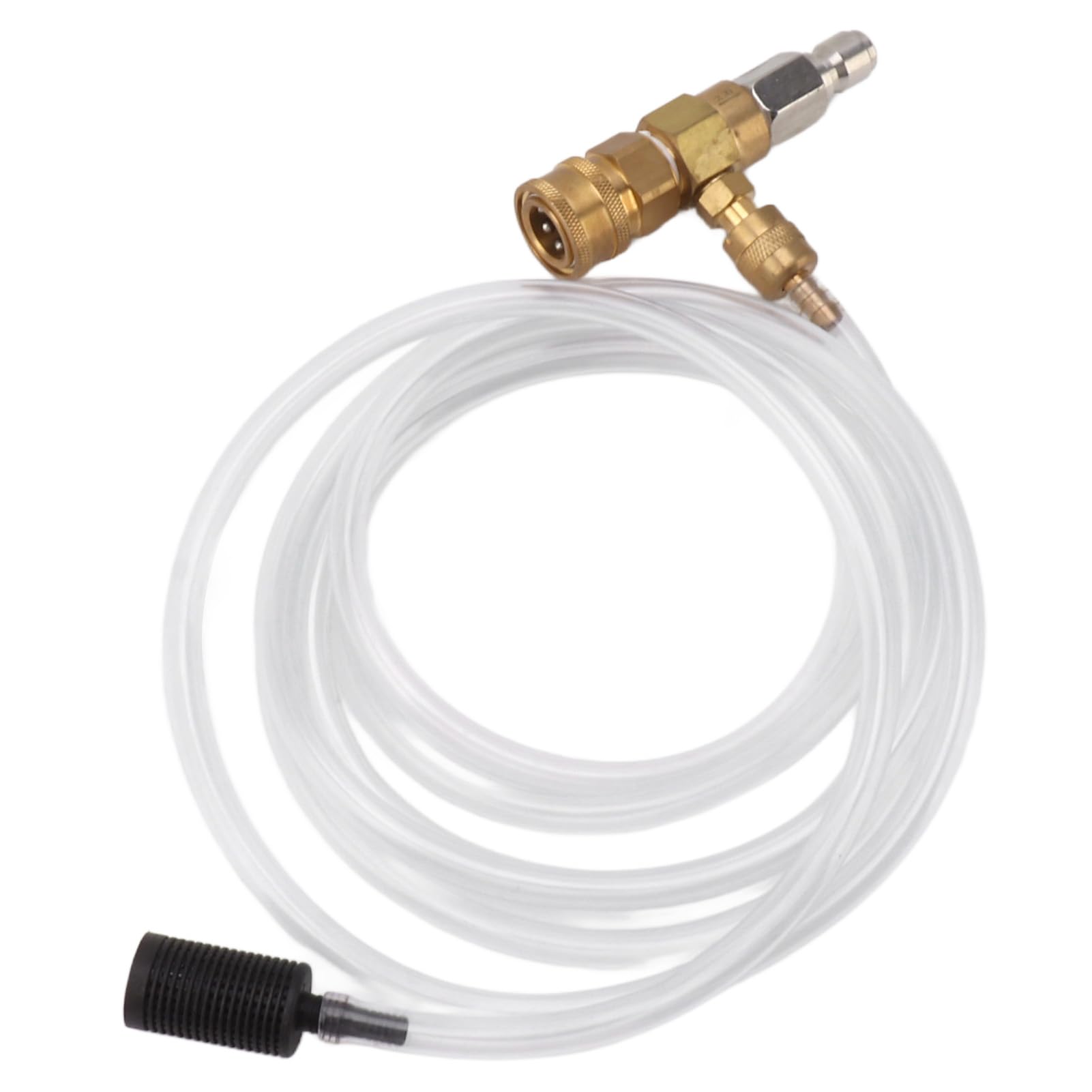 Kit iniettore chimico regolabile Iniettore di sapone con tubo a sifone Ugello per sapone Connettori da 3/8 pollici per idropulitrice Costruzione in ottone in acciaio inossidabile