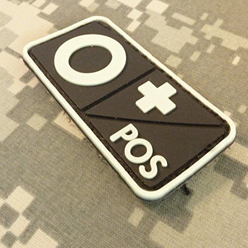 O Pos Blood Type Gitd Glow In The Dark Pvc Rubber 3D Hook Patch #TOP6