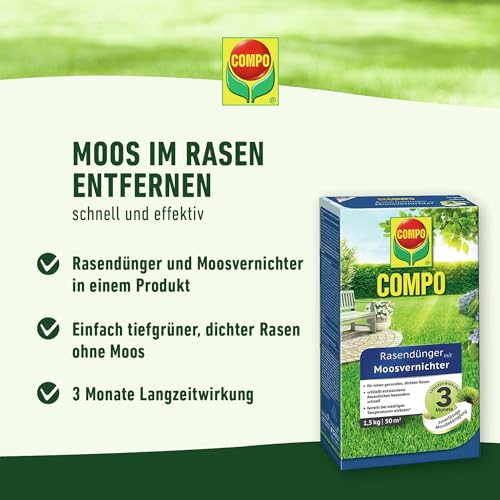 Compo Rasendünger mit Moosvernichter für 50 m², 1,5 kg