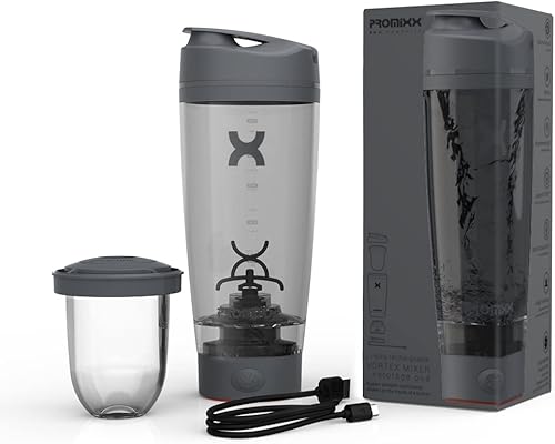 Miniatura 9 de PROMiXX Pro Shaker Bottle  Recargable potente para batidos de proteínas suaves incluye almacenamiento de suplementos sin bisfenol A taza de 20 onzas