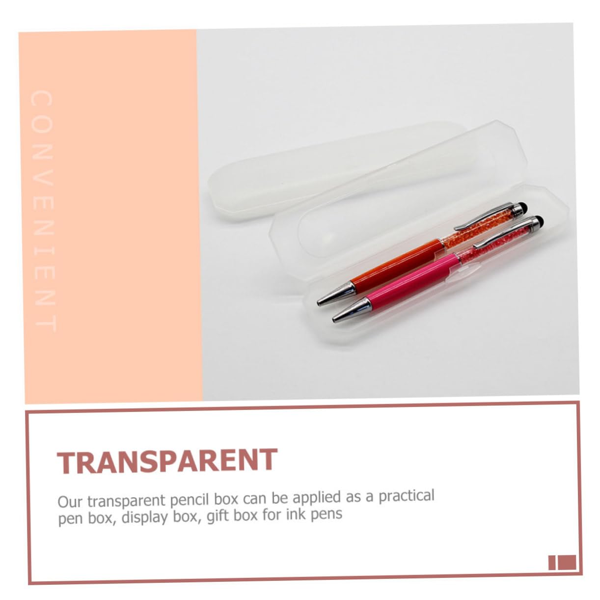 VILLCASE 40 Pièces étui à crayons transparent stylos perlés vitrine de stylo trousse à crayons vide plumier cosmetic organizer trousse transparente étuis à stylos stylo contenant pp