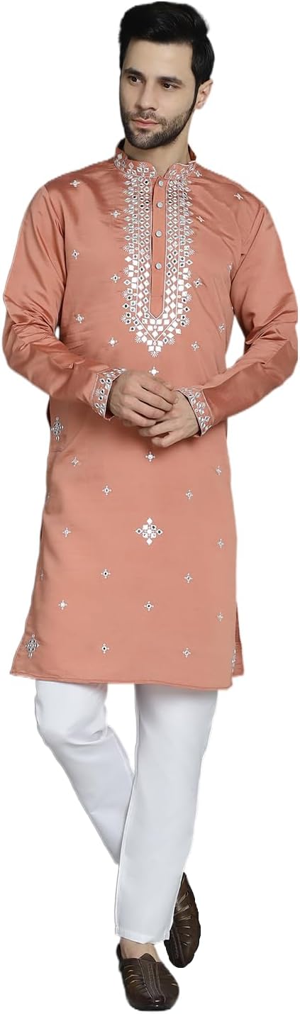 Men's Embroidered Kurta with Pyjama.