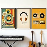 JORCEDI 3er Retro Poster Set, Retro-Musik Album Art Poster, 
