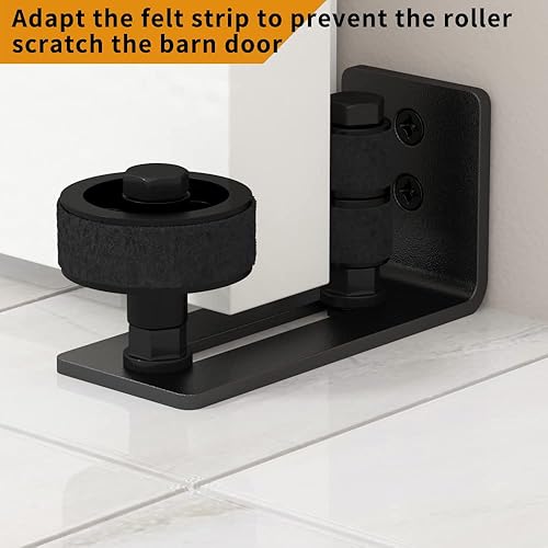 Miniatura 2 de Guía de piso de puerta corredera de granero para parte inferior, 8 opciones de configuración, rodillo ajustable para puertas de todos los tamaños,
