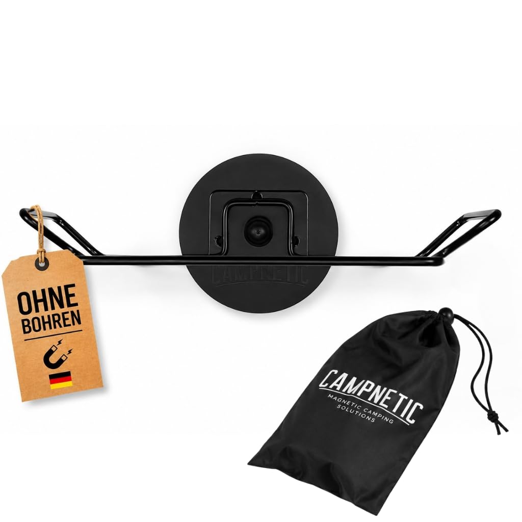 Campnetic magnetischer Müllsackhalter - magnetischer Halter für Müllsäcke, Vanlife und Camping - gummierte Magnet extra für Wohnmobile - praktisches Campinggadget inklusive Aufbewahrungsbeutel