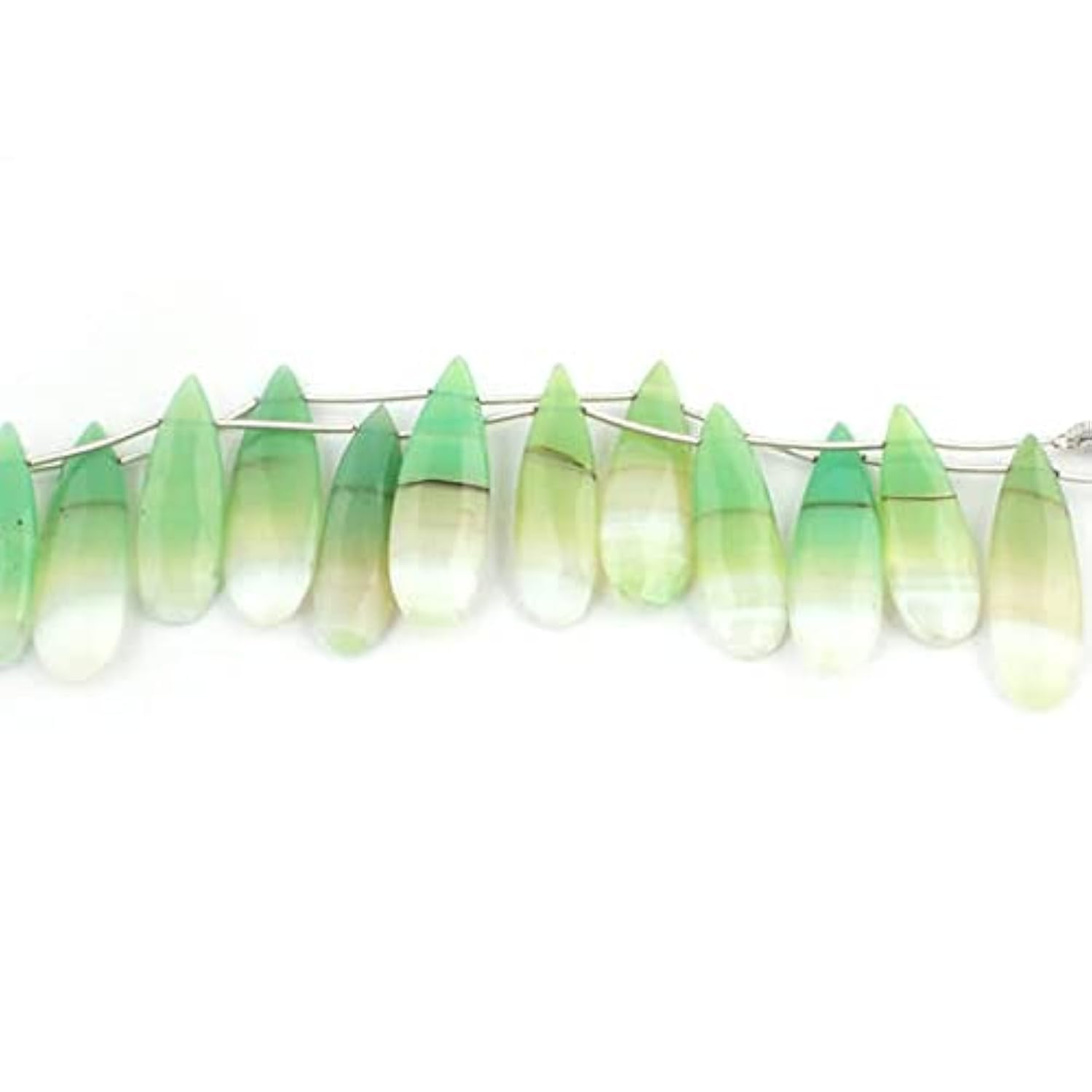 Chrysoprase chalcédoine haut de gamme en gouttes facettées pour joaillerie fine