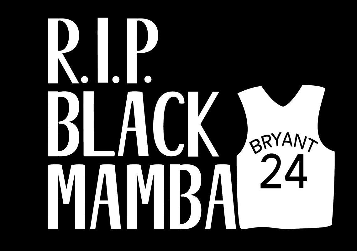 Nok NokJersey R.I.P. Black Mamba Bryant Decal Vinyl Sticker |Cars Trucks Vans Walls Laptop|White|5.5 x 4.5 in| 777