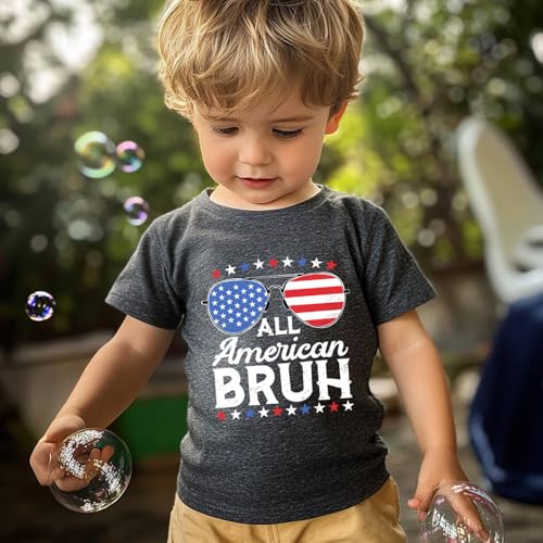 Image of Kids 4th of July Shirt USA Flag Clothes Toddler Boys Girls Children Patriotic Tee Tops 1-7 Years