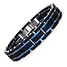 COOLMAN Schmuck Herren Armbänder Edelstahl Blaue Schwarze justierbare 21,5-23 cm für Männer (mit Marken-Geschenk-Kasten)