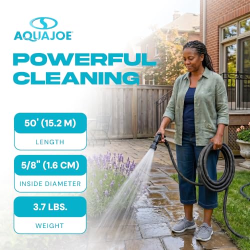 Aqua Joe FiberJacket Fabric Garden Hose, 5/8 In, 50 Ft, AJFJ050-58-XT1 by Aqua Joe - Used condition - Image 4
