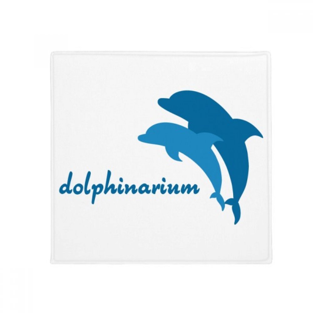 Tapis bleu océan dauphin 60x60cm antidérapant pour le salon