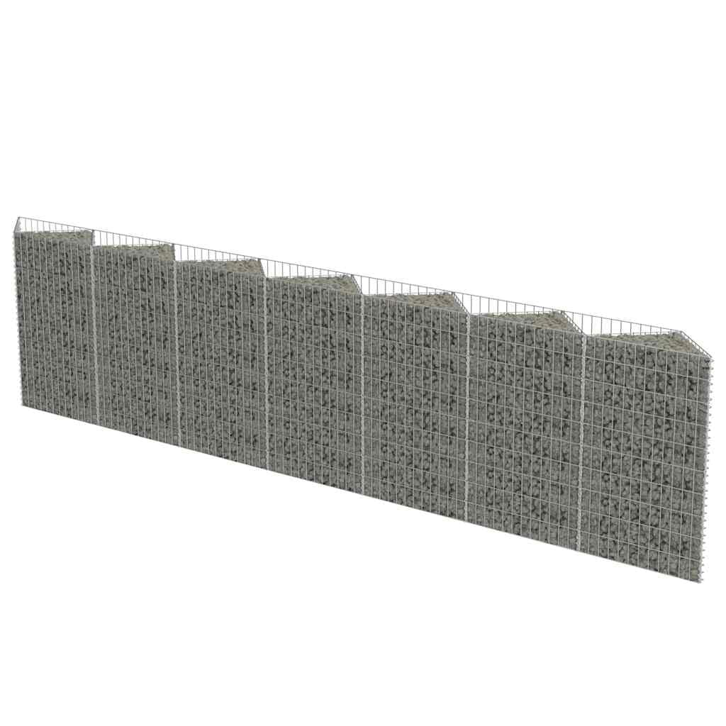 Yngbhfnop Silver Gabion Wall Galvanised Steel 450X30x100 Cm, Heavy Duty Retaining Wall Basket For Garden, Gravel Stone Cage Planter For Raised Bed, Rustproof Mesh Grid For Slope Landscaping