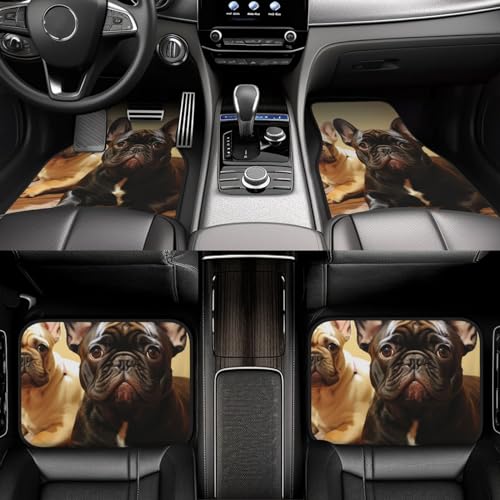 Tapis de sol voiture bouledogue français pour voyager en famille et garder votre auto propre
