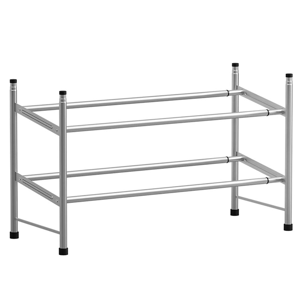 XYSQWZ shoe racks storage 2 tier, shoe rack folding, door shoe racks, 2-Tier Extendable Shoe Rack - Silver Holds upto 12 pairs for Hallway Bathroom Living Room 60 * 22 * 36.5 cm Feito na China