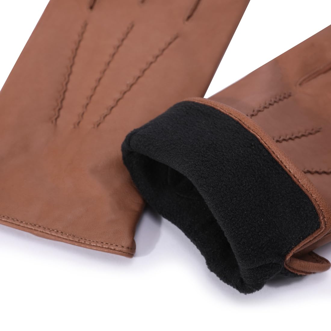Gants en cuir pour hommes Harssidanzar en cuir de chèvre, hiver écran tactile GM040EU