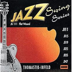 Thomastik Cordes Guitare électriques Jazz Swing Series Nickel Flat Wound Jeu JS111 Light .011-.047w - Les Beatles, Paul McCartney, John Lennon, RIngo Starr, George Harrison