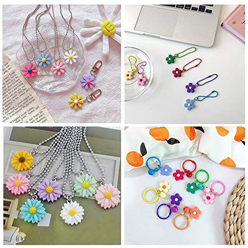 70 PCS Colorful Flower Pendant Charms Resin Daisy Flower Pendant Gummy Charms Beads Floral Dangle Beads for Earring Bracelet DIY Jewelry Making Pendants,3 Styles