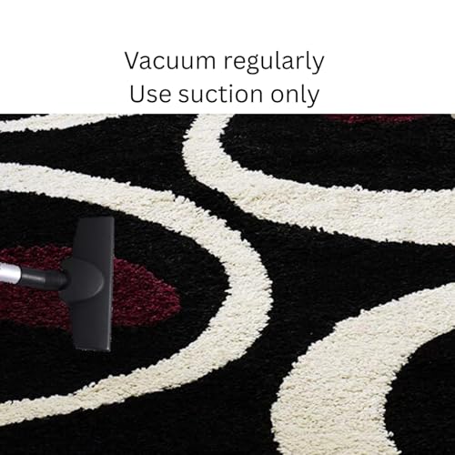 Image of 2x5 feet Soft Runner Rug for Living Room and Bedroom, Modern Indoor Floor Carpet with Non-Slip Backing, Comfortable Decorative Home Decor Rug, Easy Clean & Durable- (Moon Maroon, Rectangular)