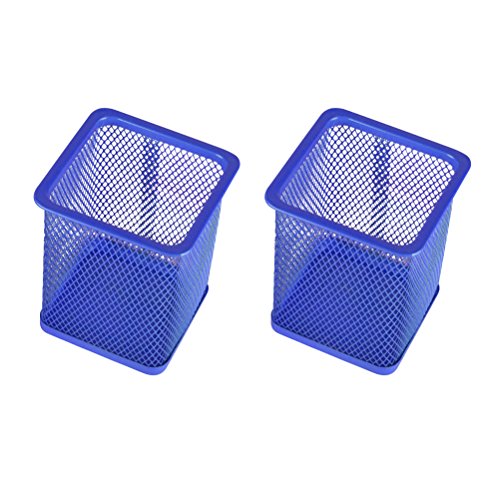 Toyvian 2pcs portapenne Quadrato Metallo Maglia