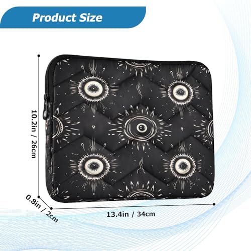 Funda para portátil 13-14 pulgadas patrón ojos negro miniatura 3