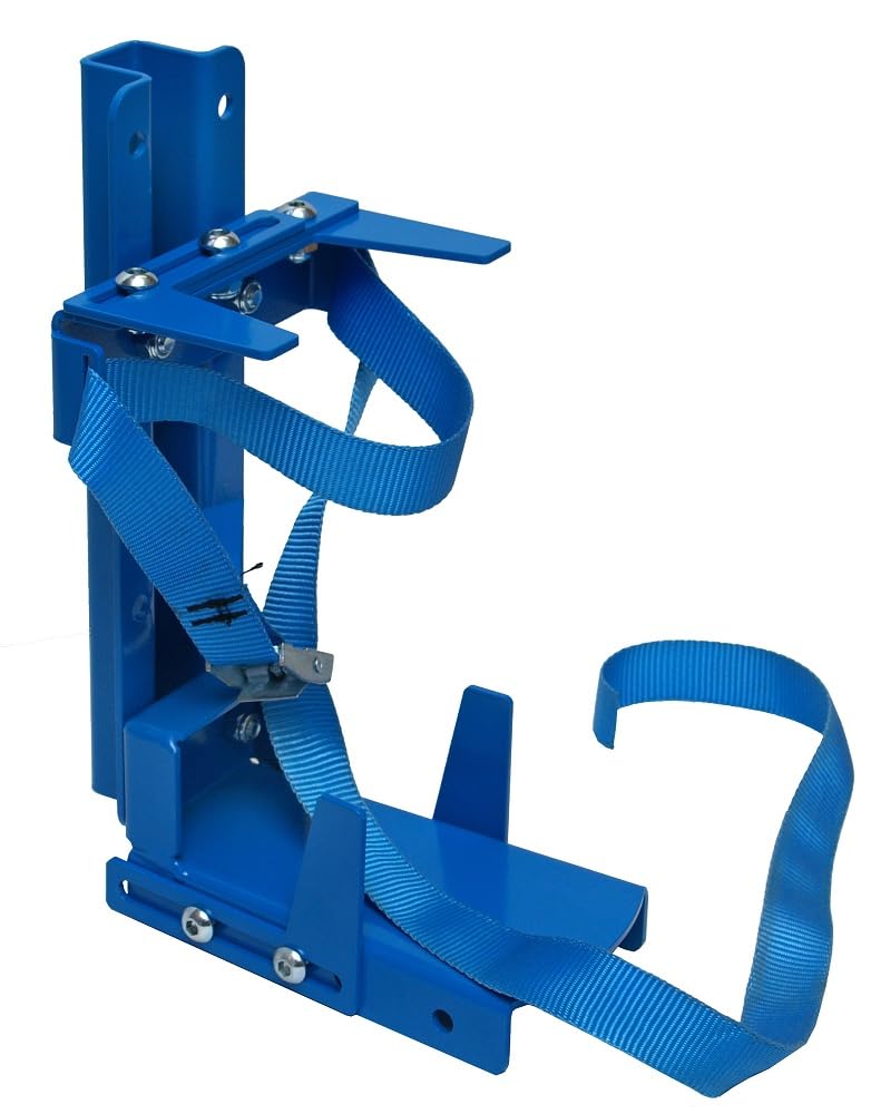 Syncro System Soporte universal para extintor de incendios para furgoneta o taller móvil – Acero pintado soporte Omega correa ajustable