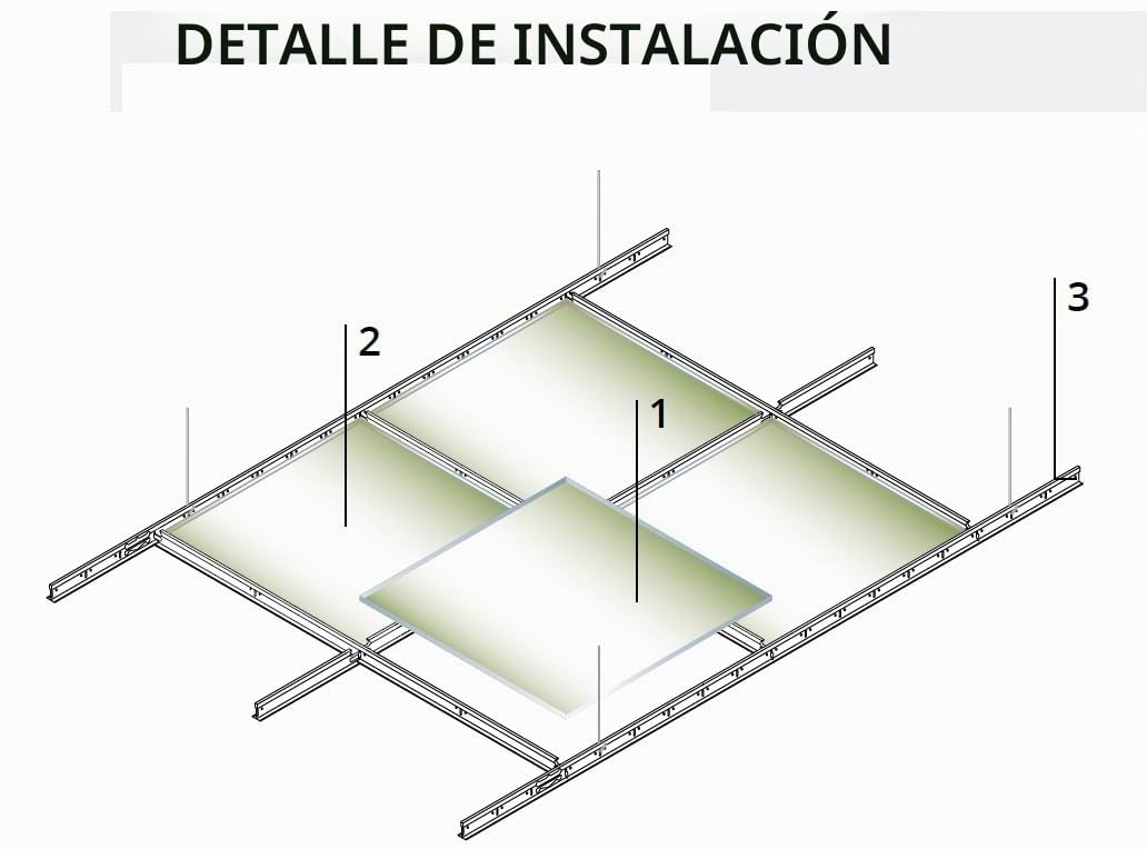 Paneles de techo 60 x 60 x 1,2 cm - 14 piezas - Fibra mineral - Lote de 5,04 m² - Absorbente - Acabado agrietado - En apoyo