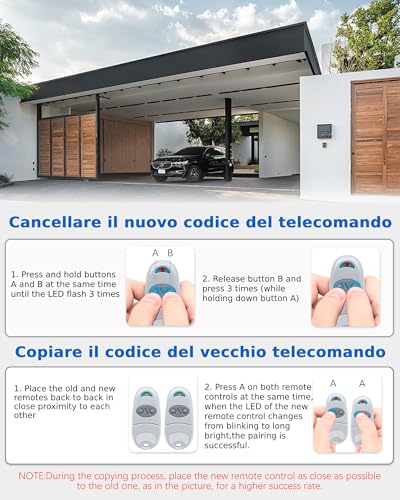 Garagentor Handsender,Universal Gate Garagentor Fernbedienung mit 433,92MHz NA,EE,EV, Universal Funk Fernbedienung Garage, Garagentor Fernschalter 433.92MHz für Garagentor Tor