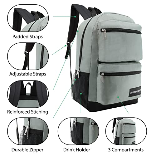 12-Pack 19” Sport Backpacks with 52 Piece School Supplies Kits - Pens, Pencils, Crayons – Bulk Bundle for Elementary, Middle, and High School Students, 6 Assorted Styles2