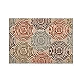 Christopher Knight Home 308593 Dahlia Outdoor 6'7' x 9'2' Medallion Area Rug, Ivory and Multi