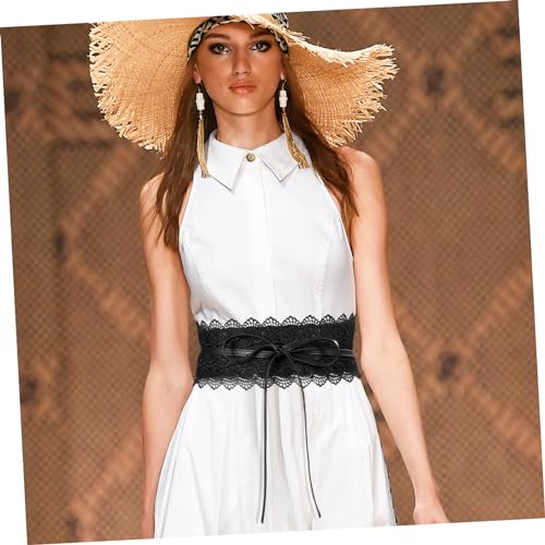 Women Black Lace Wide Waist Belt Corset Cinch Belt for Dresses Fashion Accessories to Enhance Your Figure and Style for Tunics and Leggings2