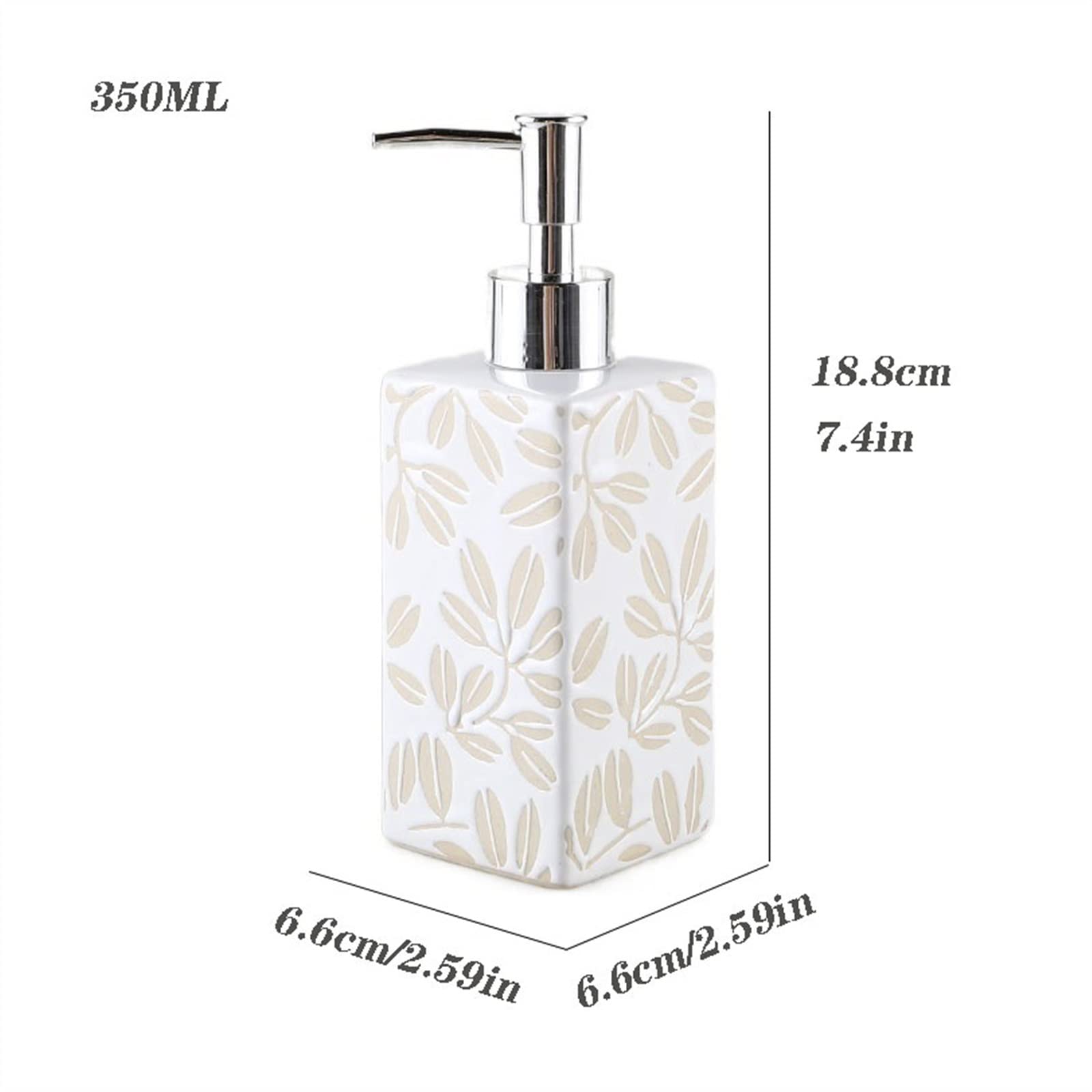 Dispenser per Doccia da 350 ml, flacone per lozione in Ceramica con pressa, Dispenser di Gel Separato per Uso Domestico, Hotel e Toilette.