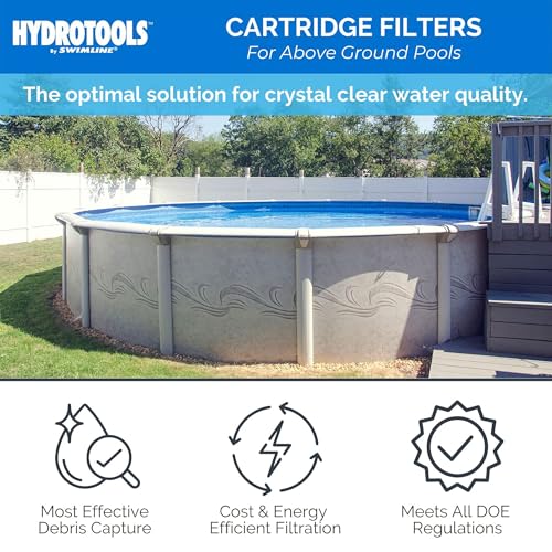 Swimline HYDROTOOLS Above-Ground Pool Cartridge Tank & Replacement Filter Element - 50 Sq. Ft. High-Performance Filtration, Sure-Flo Pro System, Pump or Base Not Included