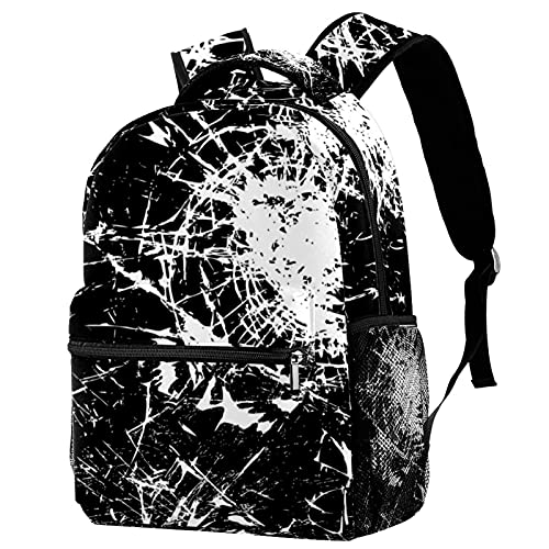 Sac à dos décontracté texture de verre craquelé finitions premium design multicolore