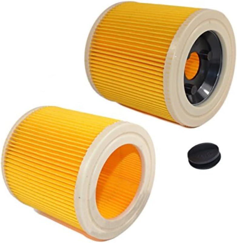 HQRP 2-pack Cartridge Filter Compatible With Karcher 6.414-552.0/64145520 Replacement Compatible With Karcher Carpet Cleaner SE 4000 / WD2 / WD3 / WD 2 / WD 3 series Wet & Dry