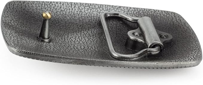 Western Denim Oval Belt Buckle with Silver Smooth Buckle, Gem pattern alloy vintage turquoise belt buckle for men women - Image 7