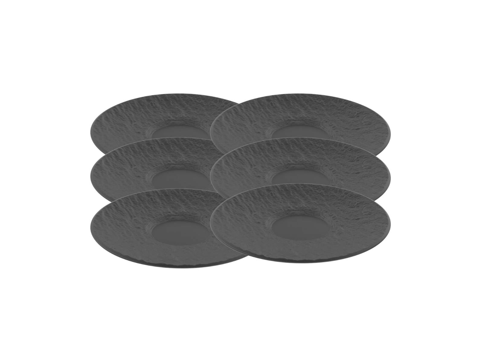Villeroy & Boch - Manufacture Rock - Juego de 6 platos de café (15,4 cm, porcelana), color negro