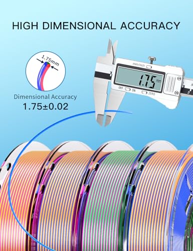 Image of PINBALL Silk Tricolor PLA 3D Printer Filament 1.75mm Shiny Multi-Color Change by Angle Filament 3D Printing PLA Filament Dimensional Accuracy + /- 0.02mm 250g*4